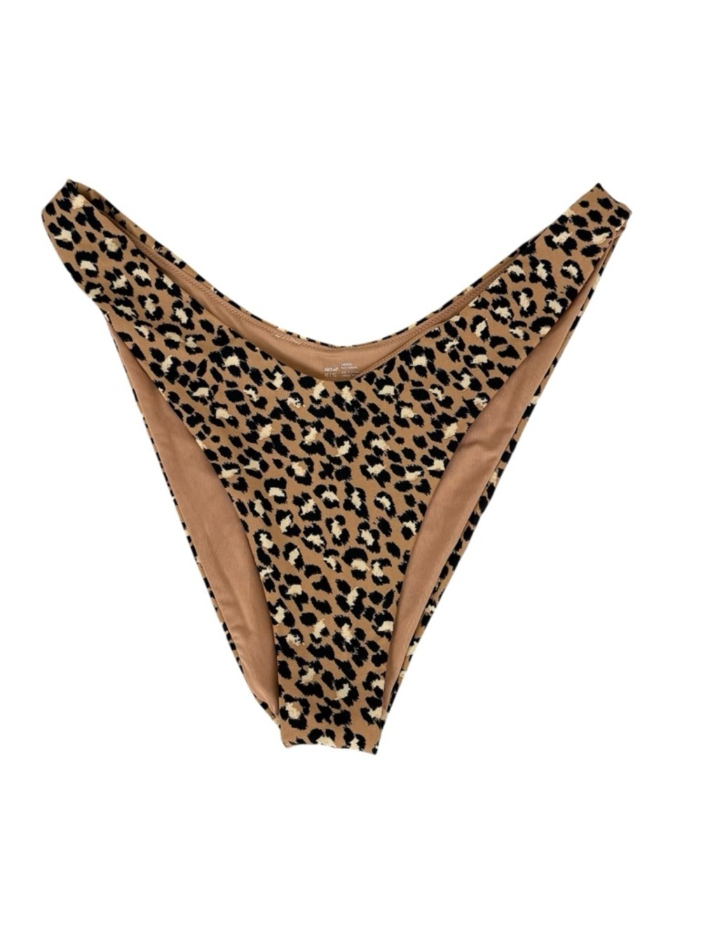 Aerie Swim Womens Cheekier Bikini Bottom High Cut Cheetah Print Brown Black XL